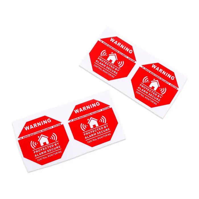 Autocollants de sécurité pour alarme domestique, 4 pièces, signes d'avertissement, autocollants pour