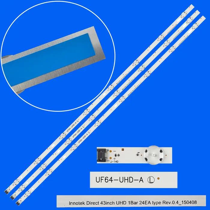 Nouveau Kit 3 pièces 8LED 850mm LED bande de rétro-éclairage pour 43UH6030 43UF640 UF64_UHD_A 43LH60
