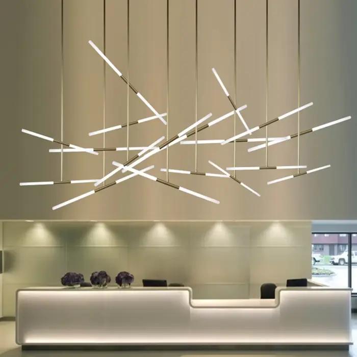 Plafonnier LED suspendu en forme de tube, éclairage d'intérieur, luminaire décoratif de plafond, idé