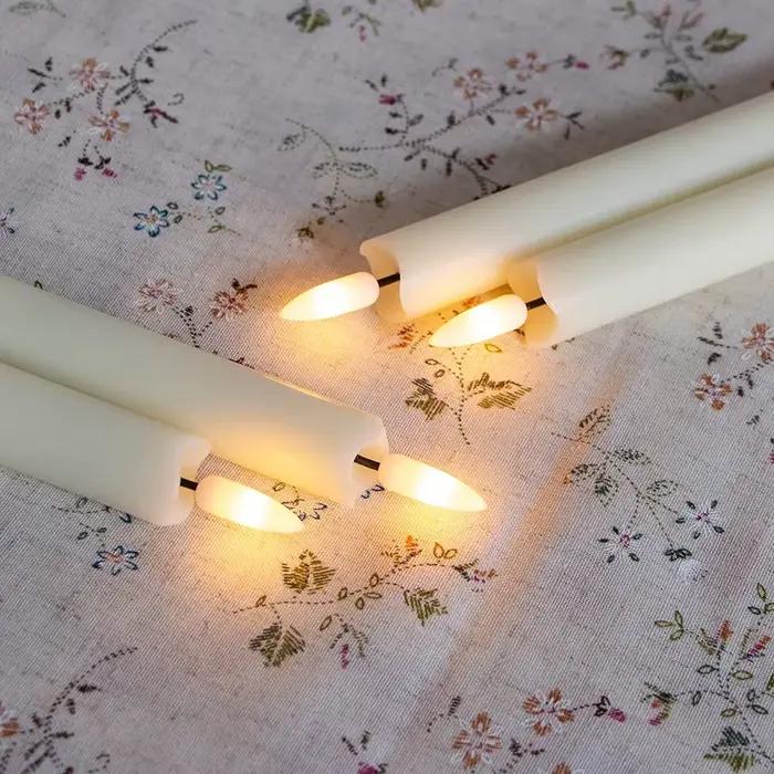 2Pack LED bougies coniques sans flamme lumières 3D mèche batterie bougies de Simulation de noël boug