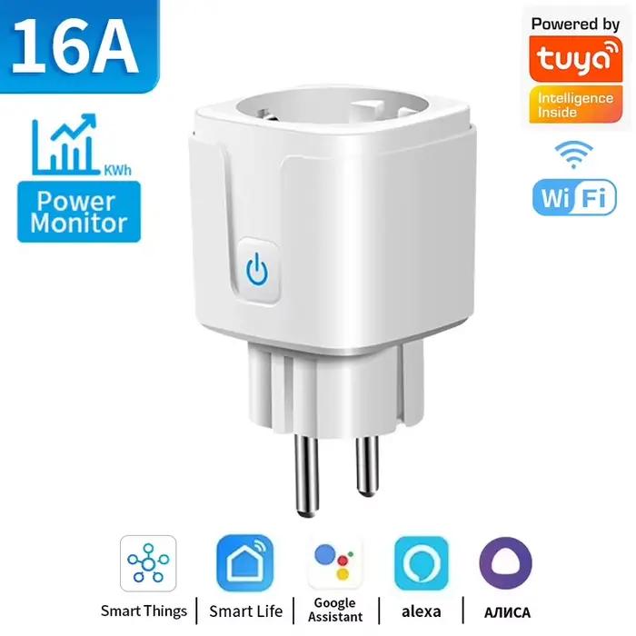 Prise WiFi intelligente, prise EU 16A/20A, ZigBee 3.0, moniteur de puissance, commande vocale, fonct