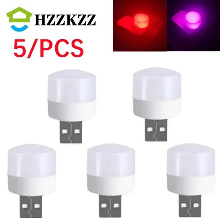 5 pièces USB LED prise lampe 1W Super lumineux Protection des yeux USB livre lumière ordinateur Mobi
