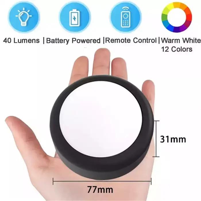 LED rondelle lumières Dimmable RGBW 13 couleurs cuisine couloir placard armoire lumières capteur tac