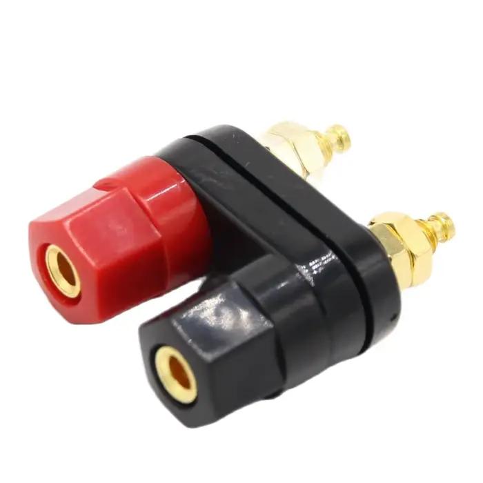 Connecteur banane double sortie 4 mm, bornes hexagonales doubles, connecteur rouge et noir, 1 pièce