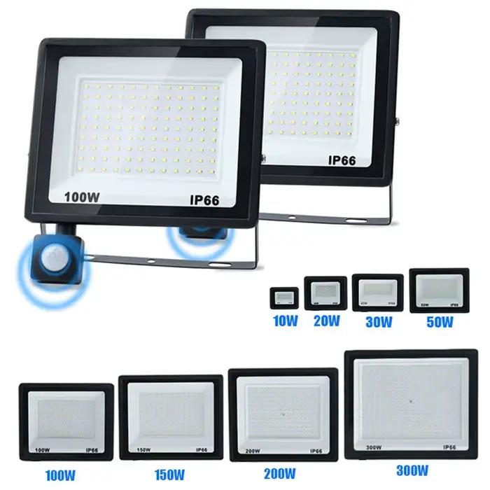Projecteur extérieur PIR capteur de mouvement 220V 110V spot LED 50W 100W 150W 200W 300W IP66 étanch