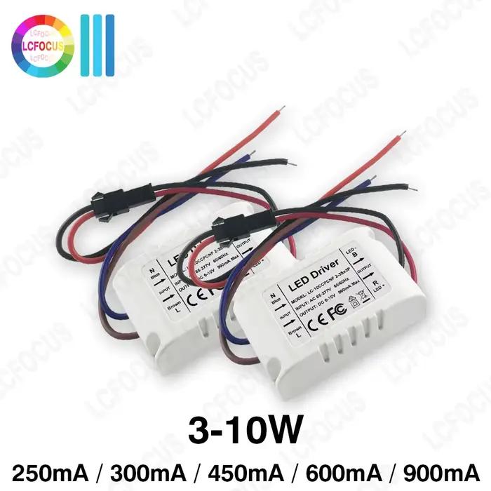 Courant constant 250mA 300mA 450mA 600mA 900mA Pilote LED Boîtier ignifuge en plastique Alimentation