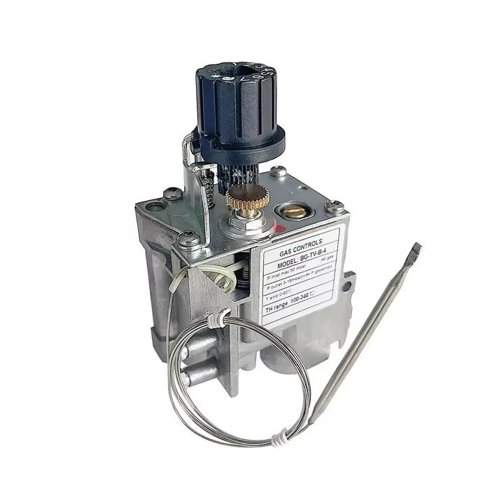 ThermoandreValve de contrôle de gaz thermostatique, modulant et arrêt, 100-340 ℃