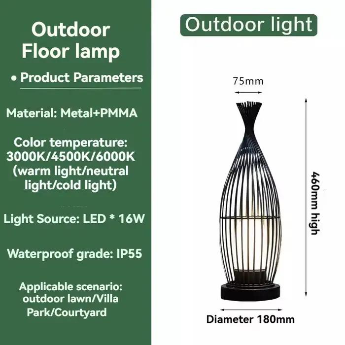 Lampe de sol extérieure étanche pour villa, pelouse, jardin, cour, piscine, décoration intérieure, l