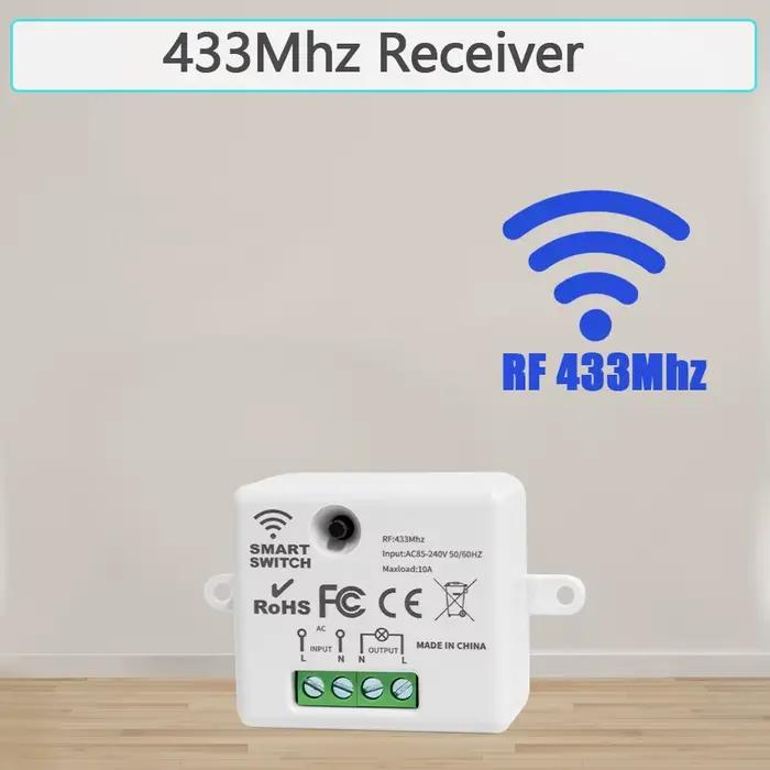 Interrupteur intelligent sans fil 433MHz, 1/2/3 boutons, panneau mural 86 avec télécommande, récepte