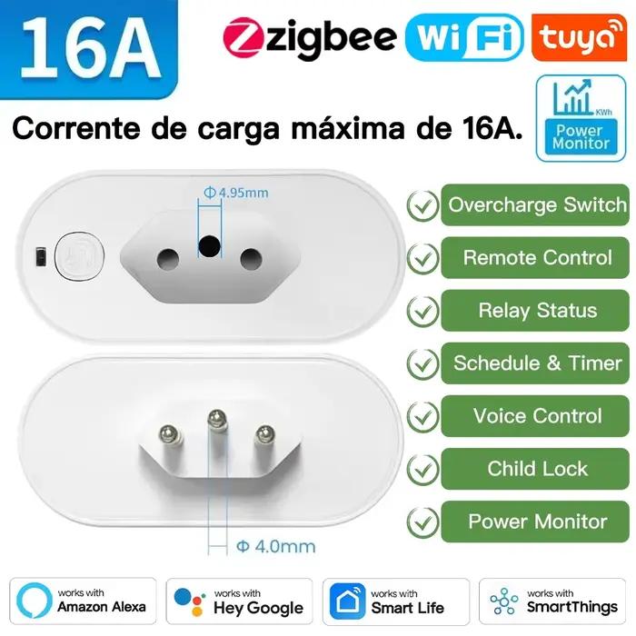 TNCE Tuya Wifi/Zigbee prise Adaptador De Soquete Inteligente 16A/20A Suporte Smart Life App contrôle