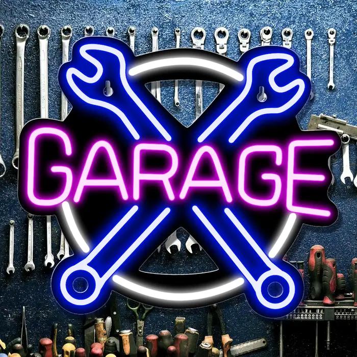 1 enseigne de garage néon, enseigne décorative LED pour garage automobile, utilisée pour la décorati