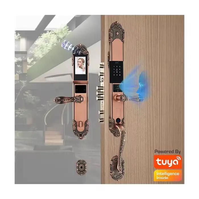 Serrure Intelligente de Luxe pour Villa, Étanche IP68, Déverrouillage 3D par Reconnaissance Faciale,