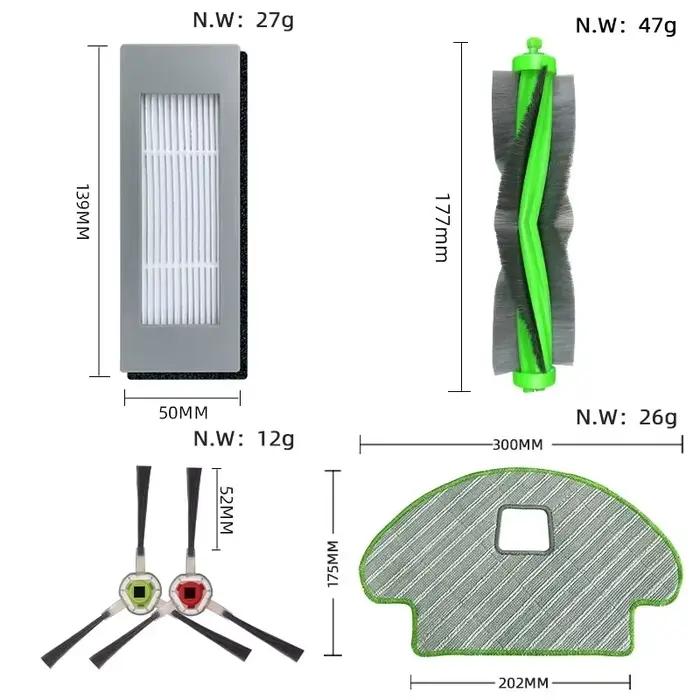 Pièces remplaçables de tissus de vadrouille de filtre Hepa de brosse latérale principale pour iRobot