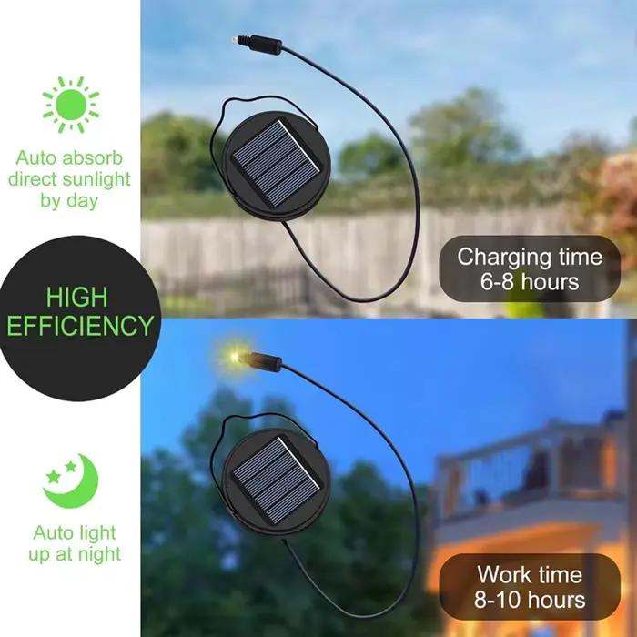 RMWIN-2Pack 600Mah lumières solaires haut de remplacement pour lanterne extérieure lumières étanche 