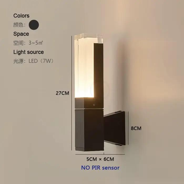 Applique Murale Extérieure à Capteur PIR, Imperméable, Lampe de Cour Moderne et Minimaliste, Couloir