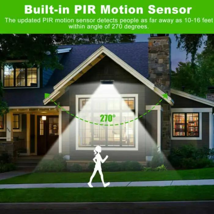 4 pièces 468 LED lampe à LED solaire lumière solaire extérieure avec capteur de mouvement appliques 