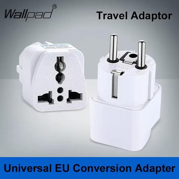 Adaptateur universel gris de prise de l'UE, convertisseur électrique de voyage, prise de courant, in