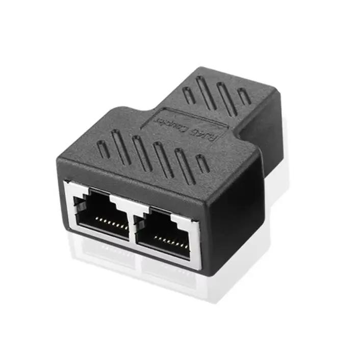 Connecteur de câble réseau RJ45 Gbps, adaptateur de fil d'extension, tête directe blindée à 8 cœurs,