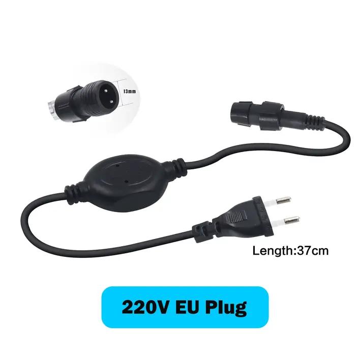 Prise d'alimentation 220V 230V 110V, pour corde lumineuse ronde au néon 0.5M-100M 360, 8 Modes, conn