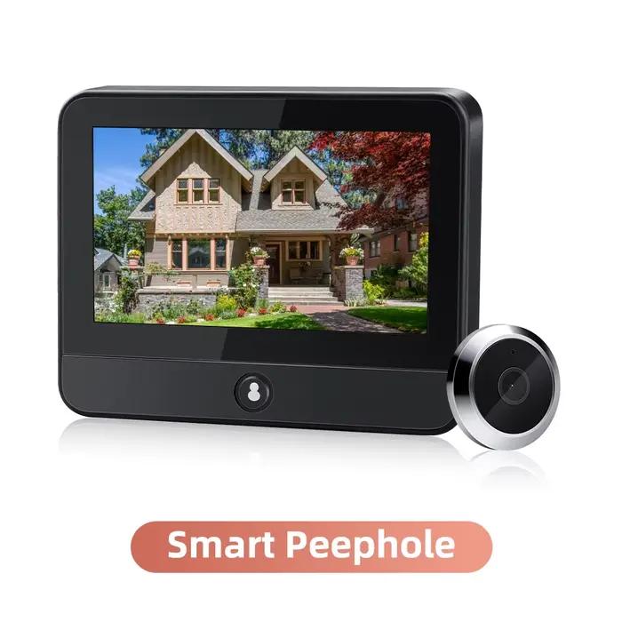 ELECTOP-Caméra judas de porte numérique, Tuya WiFi Magic Door, grand angle de vue de 120 °, détecteu