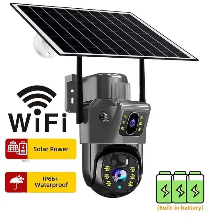 2026 extérieur 4K 8MP caméra solaire sans fil 4G Sim double objectif Wifi IP PIR HD caméra de Vision