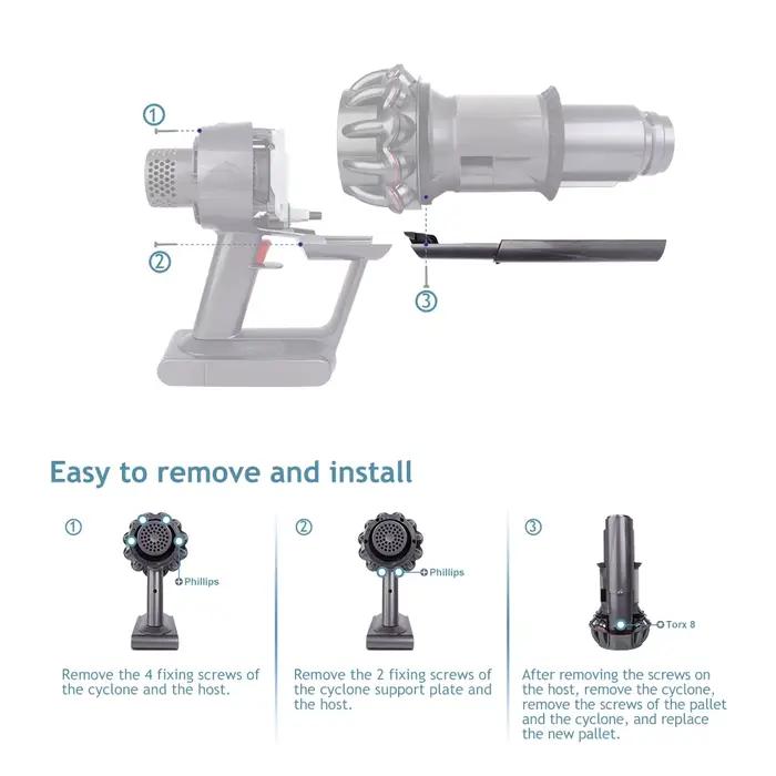 Big Bin Runner – pièce de rechange pour aspirateur Dyson V10 V11 V15 SV12 SV14 SV15 SV22, grand défl