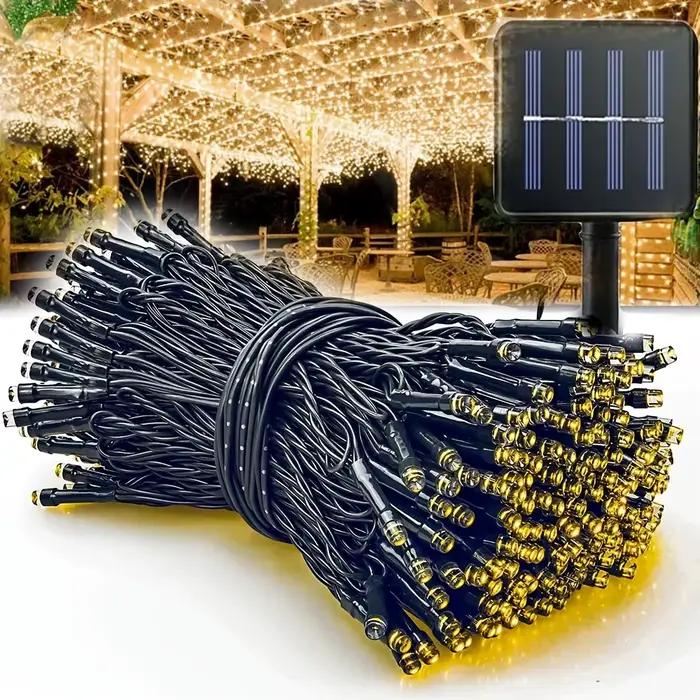 23-99ft LED lumière solaire 50-300 lumières extérieure étanche fée guirlande lumières fête de noël H