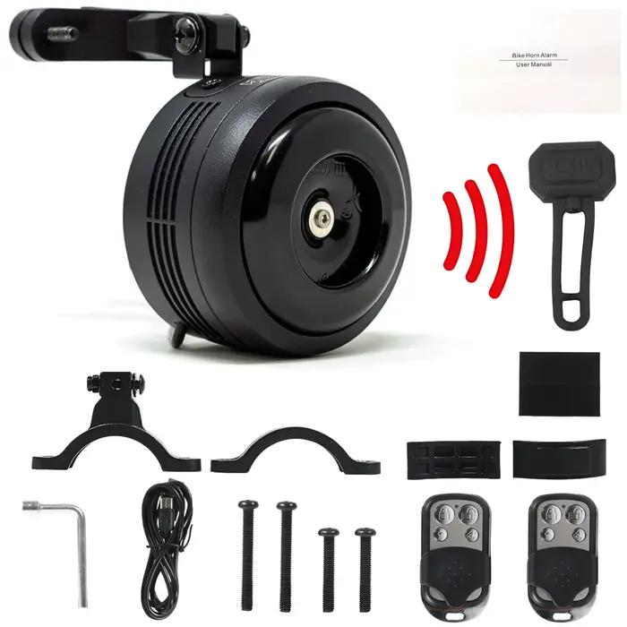 Klaxon électrique pour vélo, scooter, alarme antivol super puissante, commande à distance