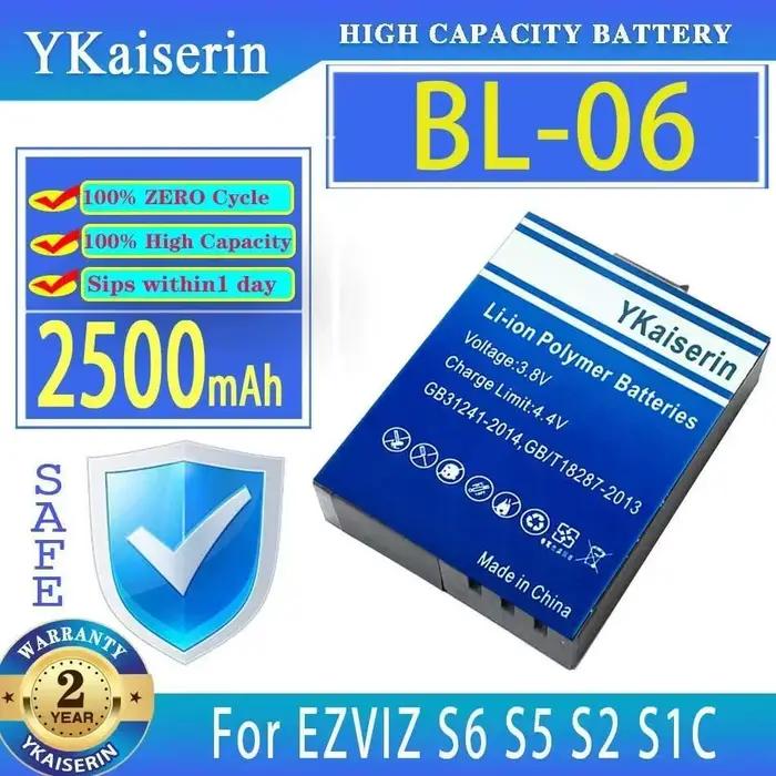 Batterie d'appareil photo numérique de Performance longue durée 2500Mah pour Ezviz S6 S5 S2 S1C BL-0