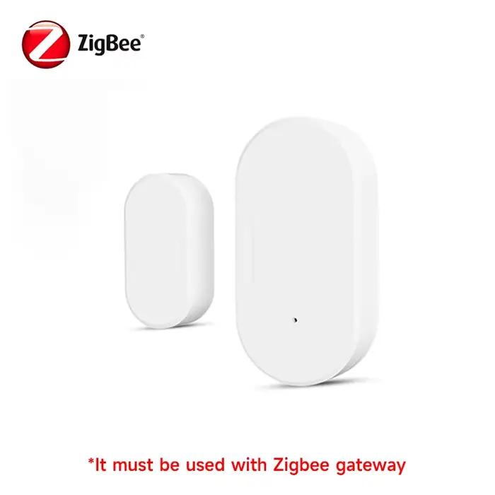 Capteur de porte/fenêtre Tuya Zigbee, alarme de contact magnétique Smart Life, compatible avec Alexa