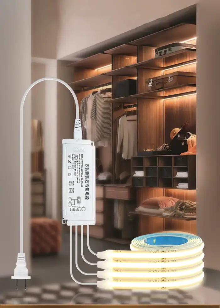 Bande lumineuse LED sous-meuble, étagère de cuisine, garde-manger, vitrine, chambre à coucher, garde