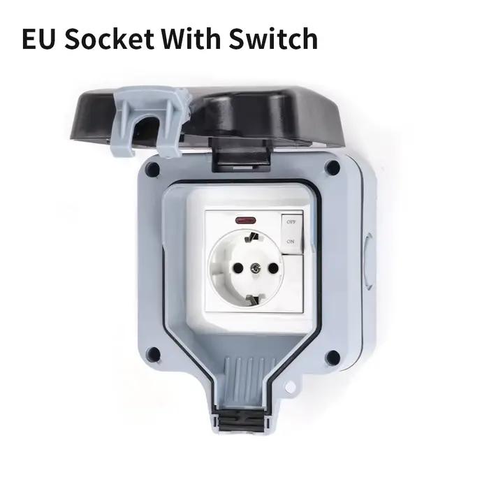 TNCE IP66 prise étanche extérieure 16A boîte de prise électrique avec interrupteur de voyant lumineu