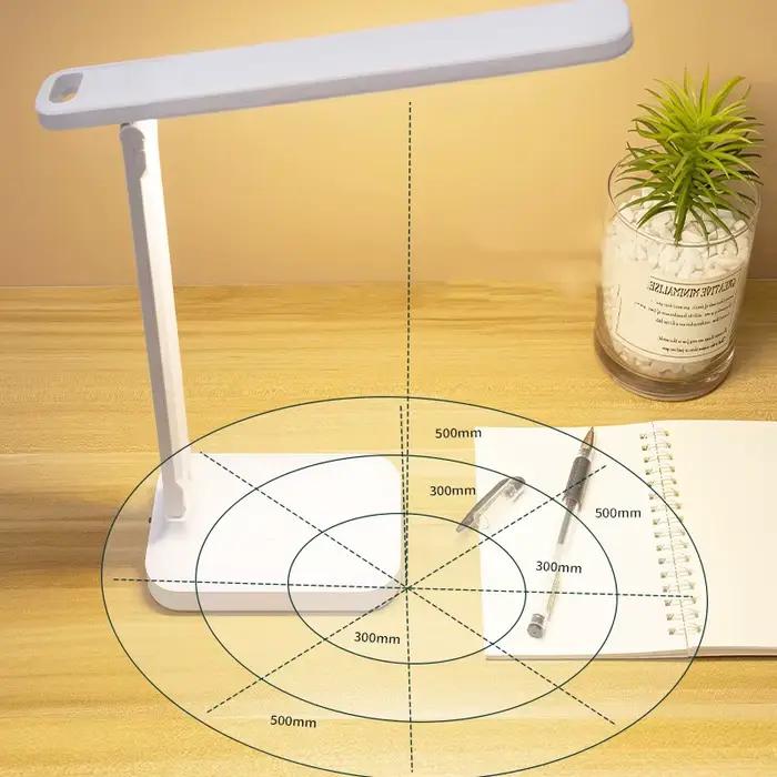 Lampe de table pliable rechargeable, protection des yeux, lampe LED à intensité variable tactile, la