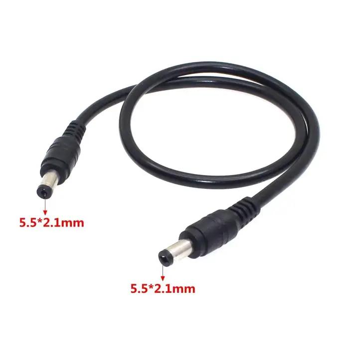 Prise d'alimentation cc 18awg 5.5x2.1mm mâle à 5.5x2.1mm mâle, câble de connecteur adaptateur CCTV 1