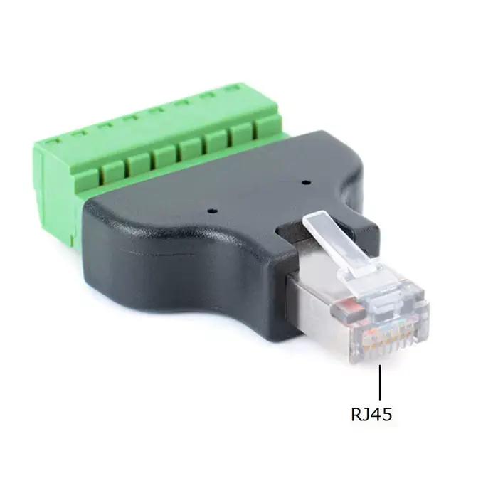 Câble d'extension RJ45 mâle vers borne 8 broches, blindé, sans soudure, adaptateur de câble réseau R