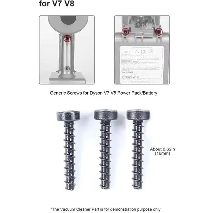 Jeu de 15 vis pour aspirateur Dyson sans fil, bloc d'alimentation, batterie, V6, V7, V8, V10, V11