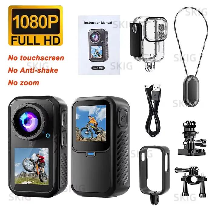 Mini caméra SKIG 5K 1080P 60FPS WiFi avec stabilisation 6 axes, écran tactile, caméra sportive, magn