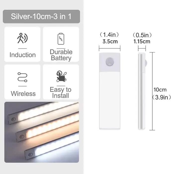 Sous-meuble lumières LED capteur de mouvement veilleuse USB Rechargeable lampes à intensité variable