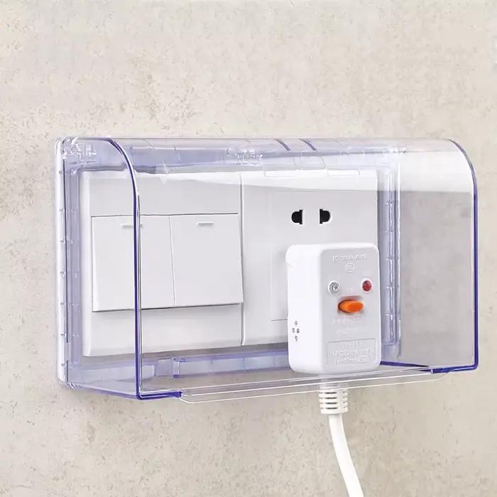 Boîte étanche auto-adhésive double 86mm, interrupteur transparent universel, couvercle anti-poussièr