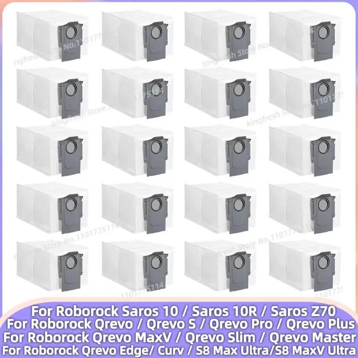 Sac à poussière adapté pour Roborock Qrevo Curv 2 Flow / Saros 10R/Saros Z70/Qrevo Curv/Qrevo Edge/S