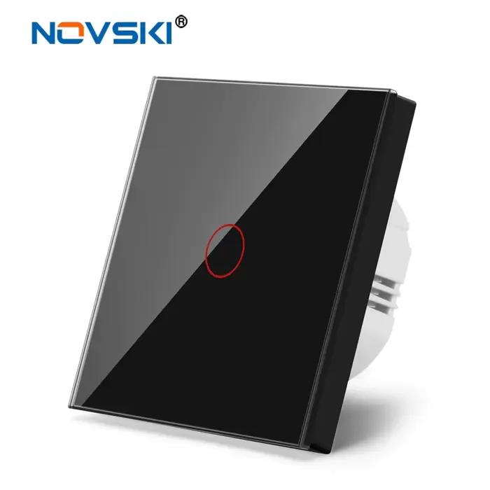 Novski-Capteur de lumière tactile mural, 220V, standard européen, 1/2/3 gangs, 1 voie