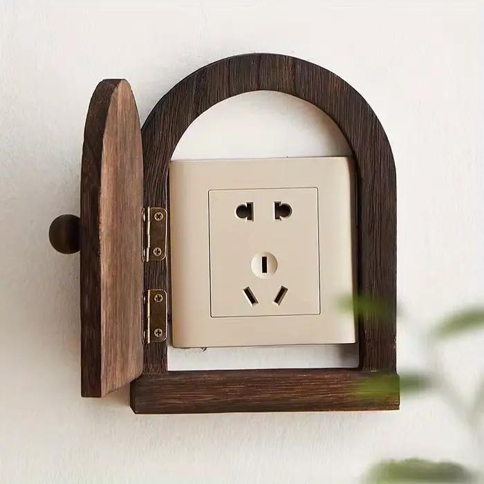 Juste de protection pour interrupteur en bois massif, prise murale, cadre décoratif, choc électrique