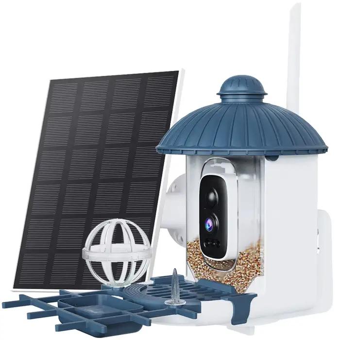 Caméra d'alimentation pour oiseaux HD 4MP, alimentée par l'énergie solaire, mouvement AI, observatio