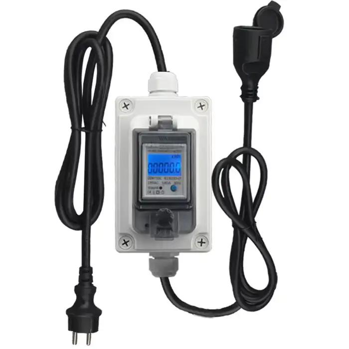 Compteur d'électricité, connecteur électrique pour borne de recharge standard européenne, compteur d
