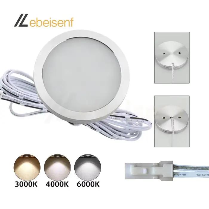 Plafonnier Ultra fin à intensité variable, Spot rond, pour armoire de cuisine, DC 12V 2W 3W 5W 3000K
