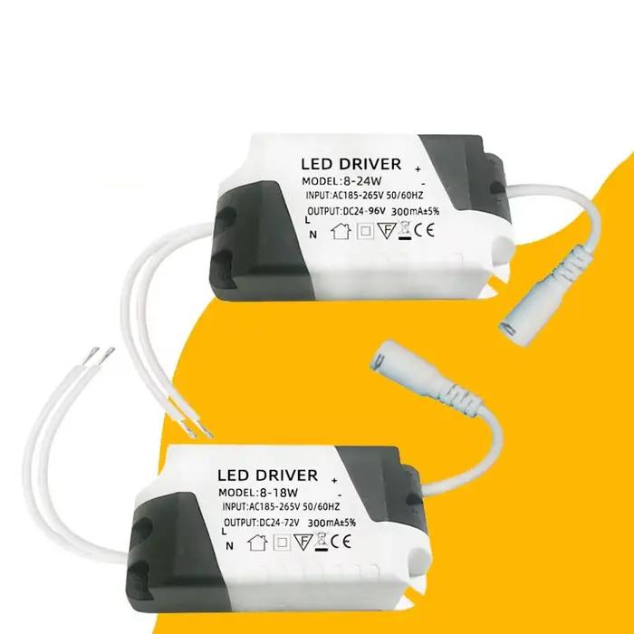 Pilote LED 300mA 8-24W/18W, transformateur d'éclairage, panneau de plafonnier, adaptateur d'alimenta