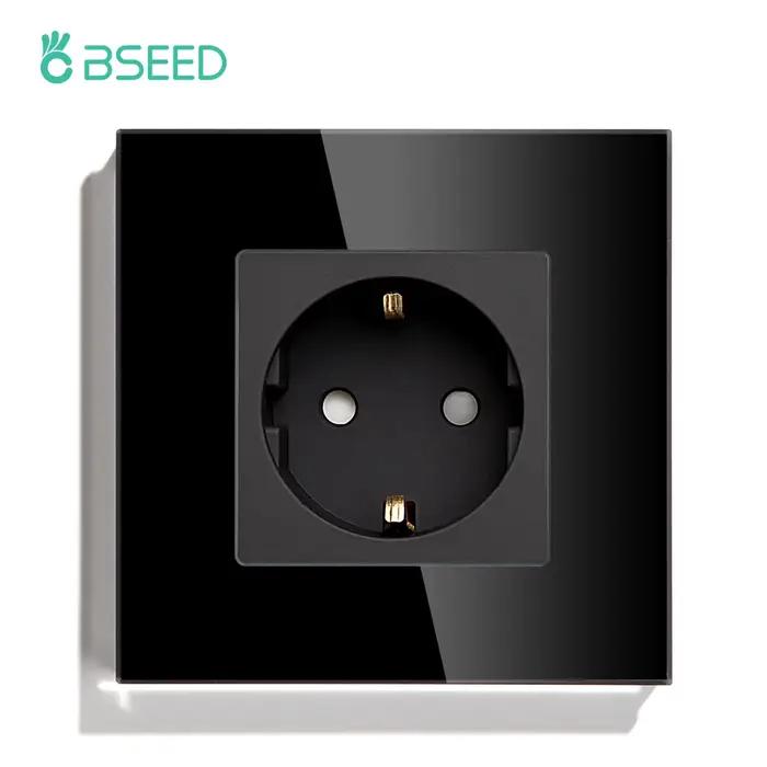 BSEED prise en verre ue simple avec prises murales USB prises électriques doubles prises de courant 