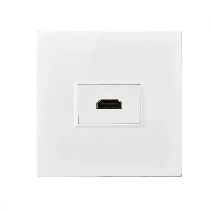 1 pièce Prise murale HDMI encastrable de type 86 à tête droite, avec port de fabricant et interface 