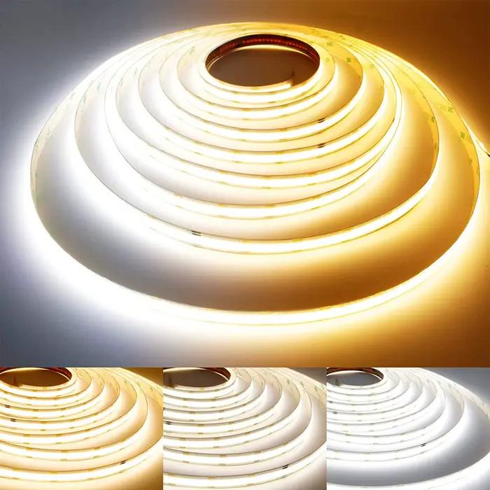 Bande lumineuse LED COB 12V 24V 10M 5M 3M 2M 1M 320LED s/M, bande LED Flexible haute densité 2700K 4