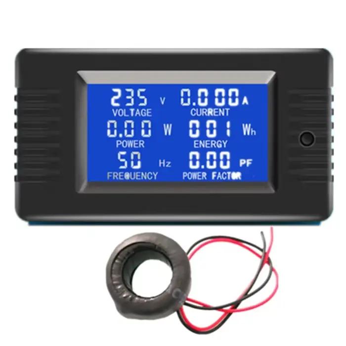 Panneau numérique monophasé 6 en 1, 220V, 100a AC, ampèremètre, tension, courant, Watt, Kwh, facteur